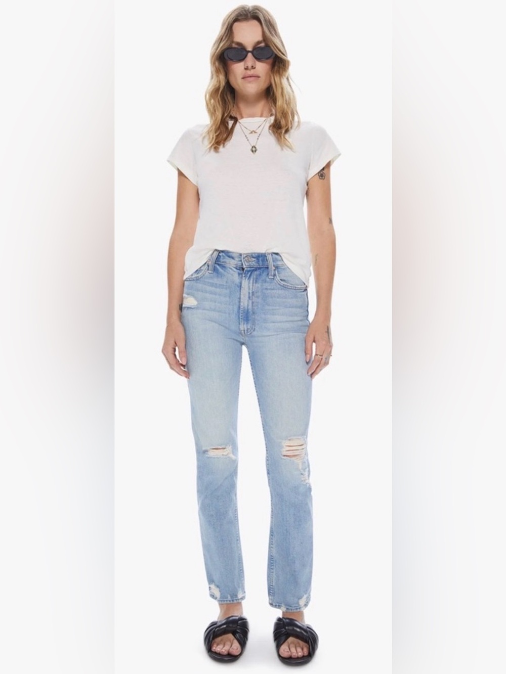 💙 MOTHER High Waisted Rider Skimp Size 29 The Confession Distressed Jeans